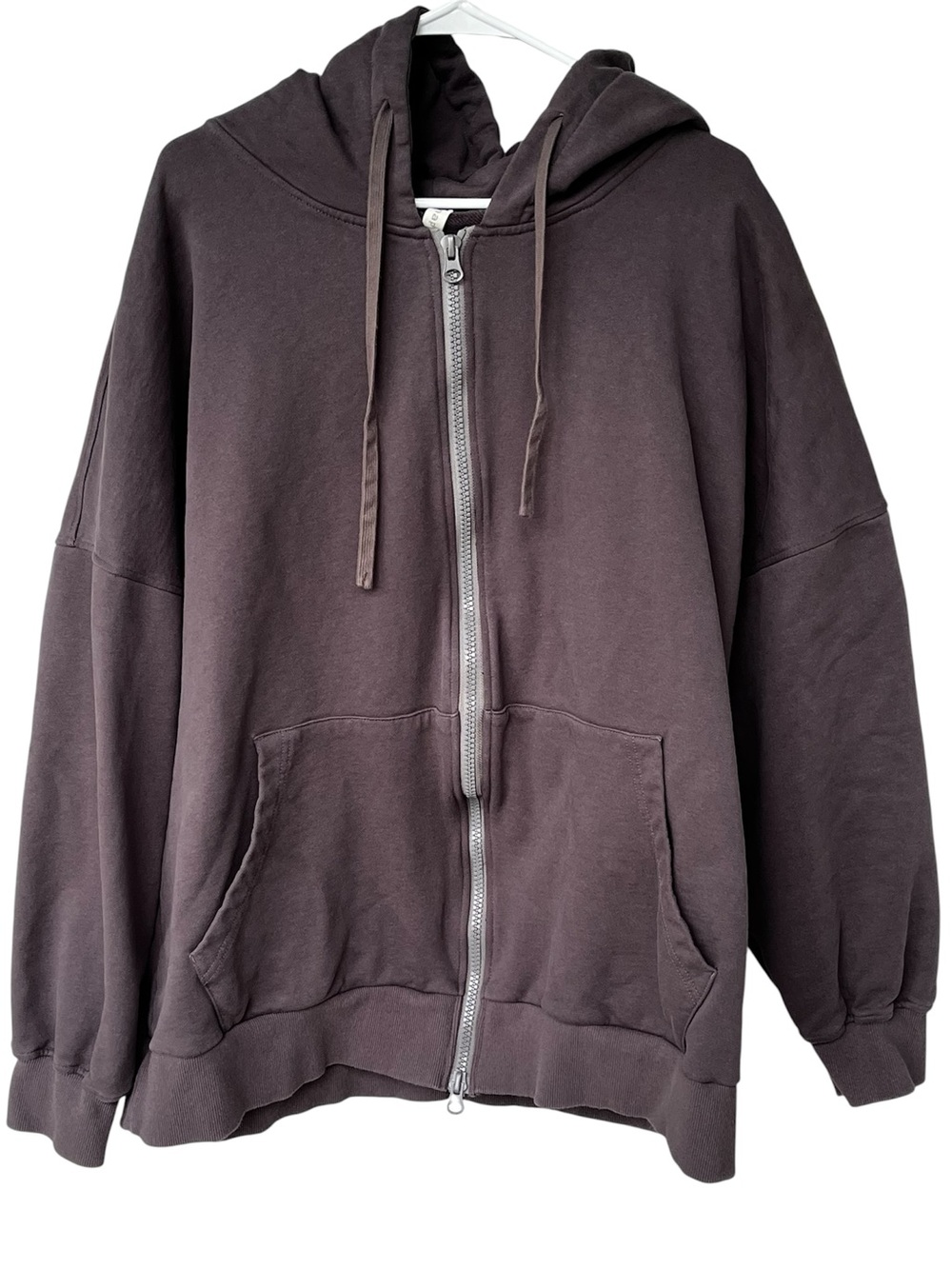 Nap Loungewear Oversized Full Zip Hoodie Sweatshirt Jacket Gray Size XL